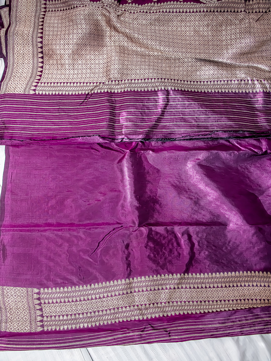 Handwoven Purple Banarasi Katan Silk Saree