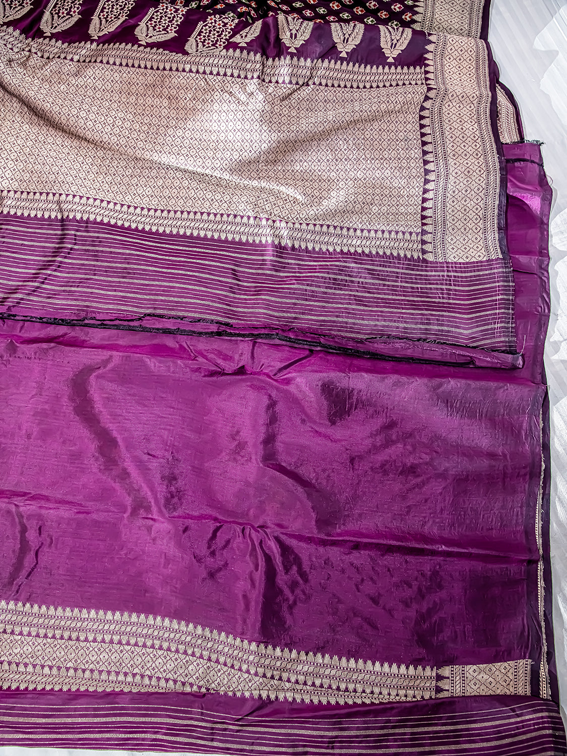 Handwoven Purple Banarasi Katan Silk Saree