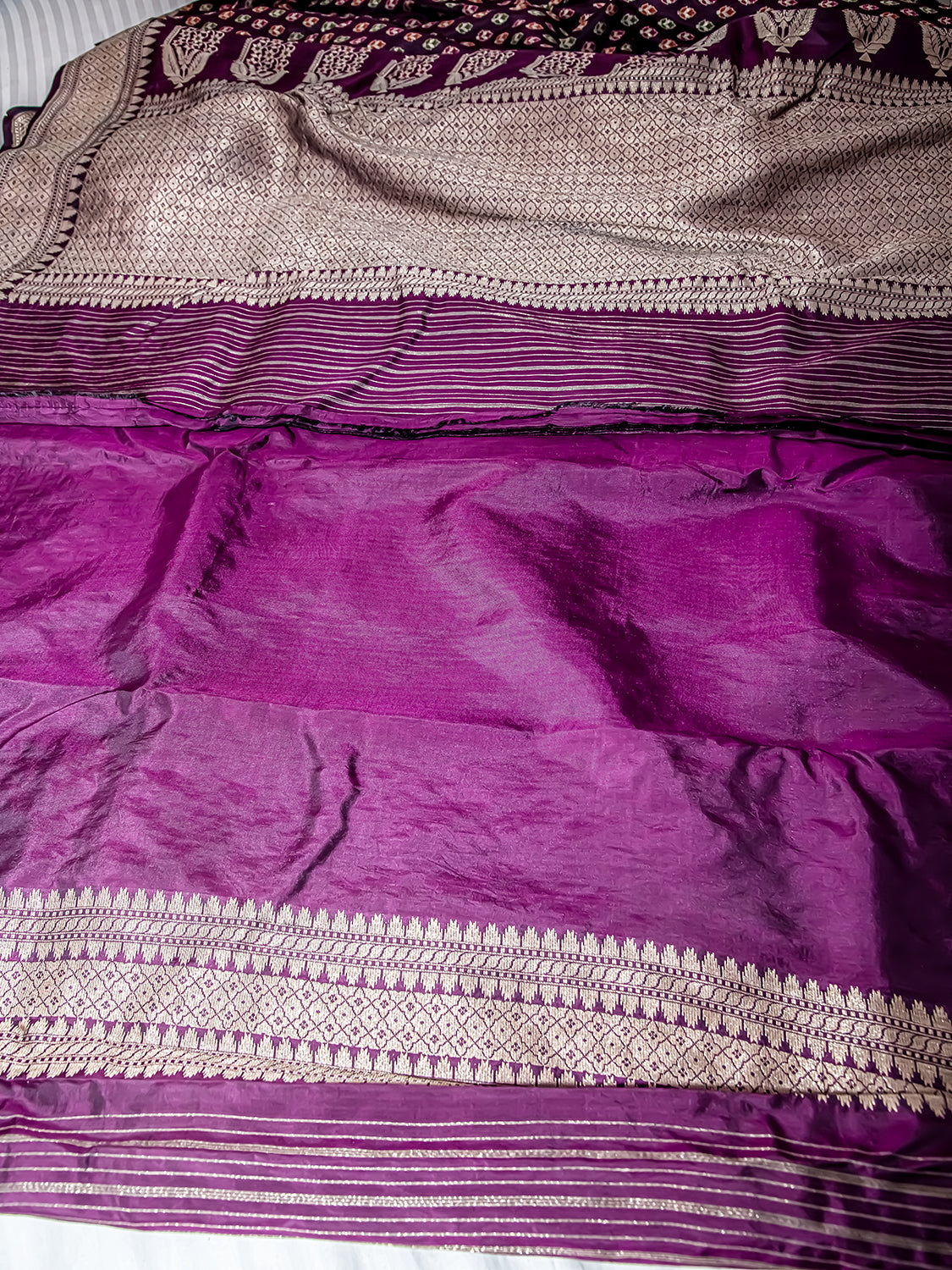 Handwoven Purple Banarasi Katan Silk Saree