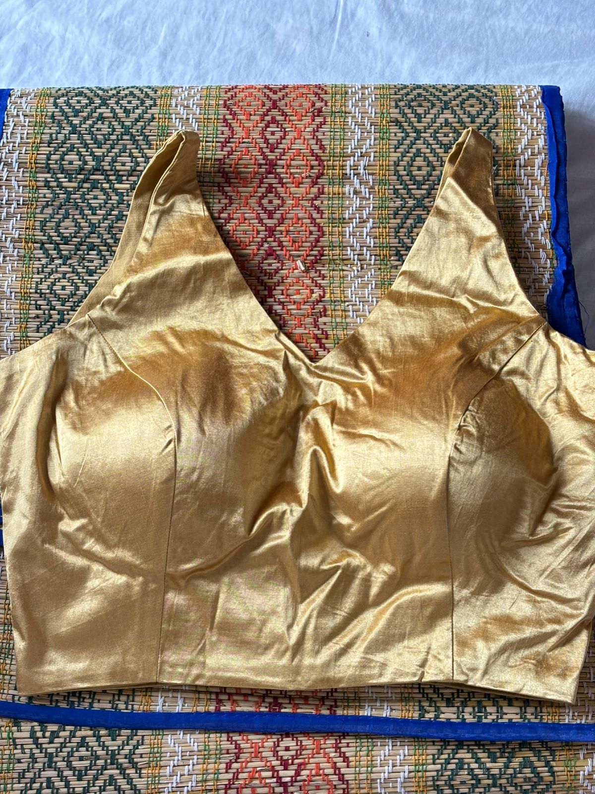 Handwoven Gold Banarasi Pure Silk Stitched Blouse