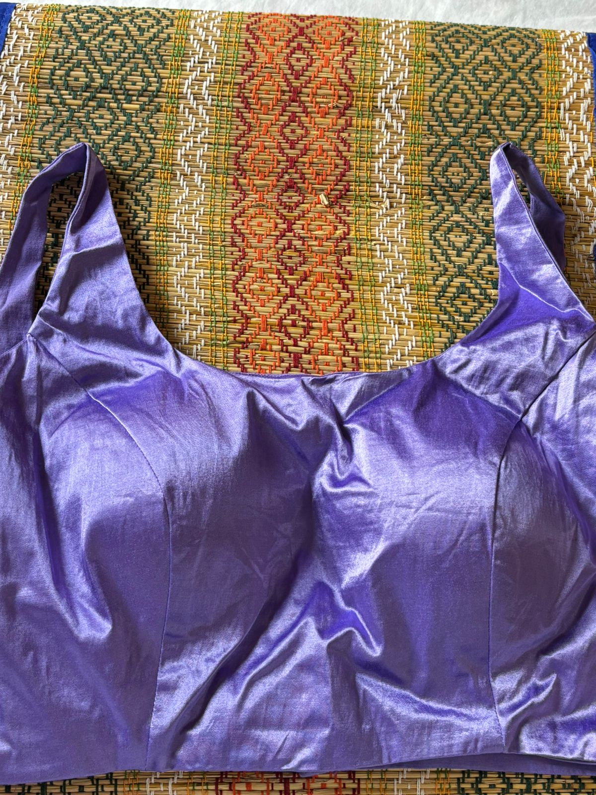 Handwoven Purple Banarasi Pure Silk Stitched Blouse