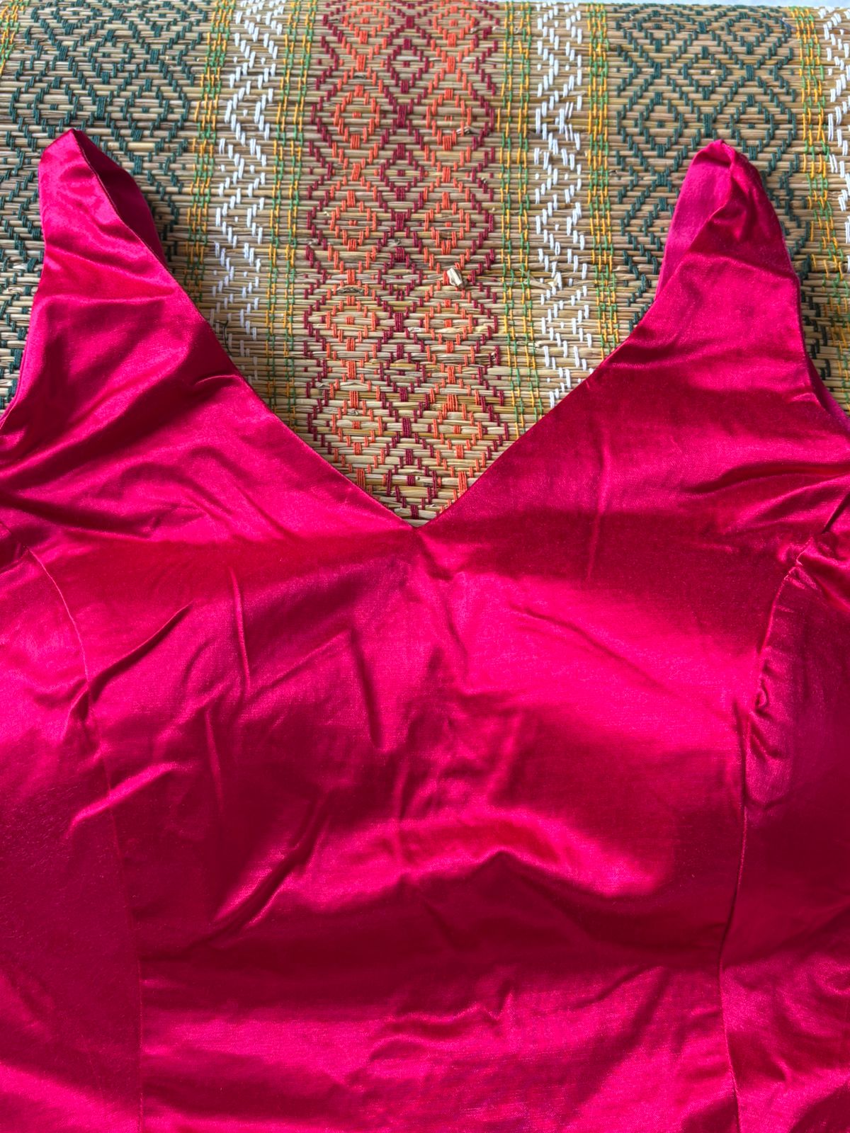 Handwoven Rani Pink Banarasi Pure Silk Stitched Blouse