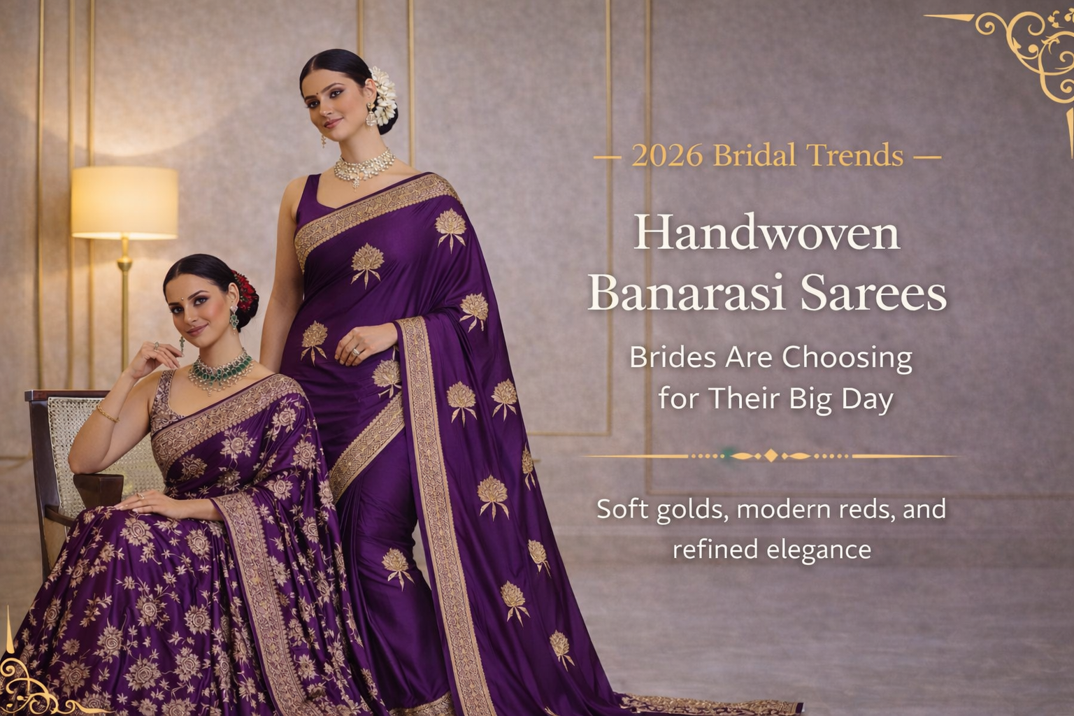 2026 Bridal Trends: Handwoven Banarasi Sarees Brides Are Choosing for Their Big Day.