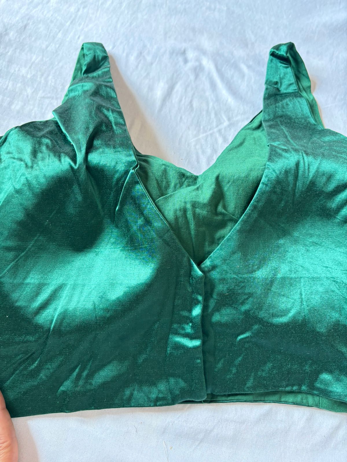 Handwoven Darkgreen Banarasi Pure Silk Stitched Blouse