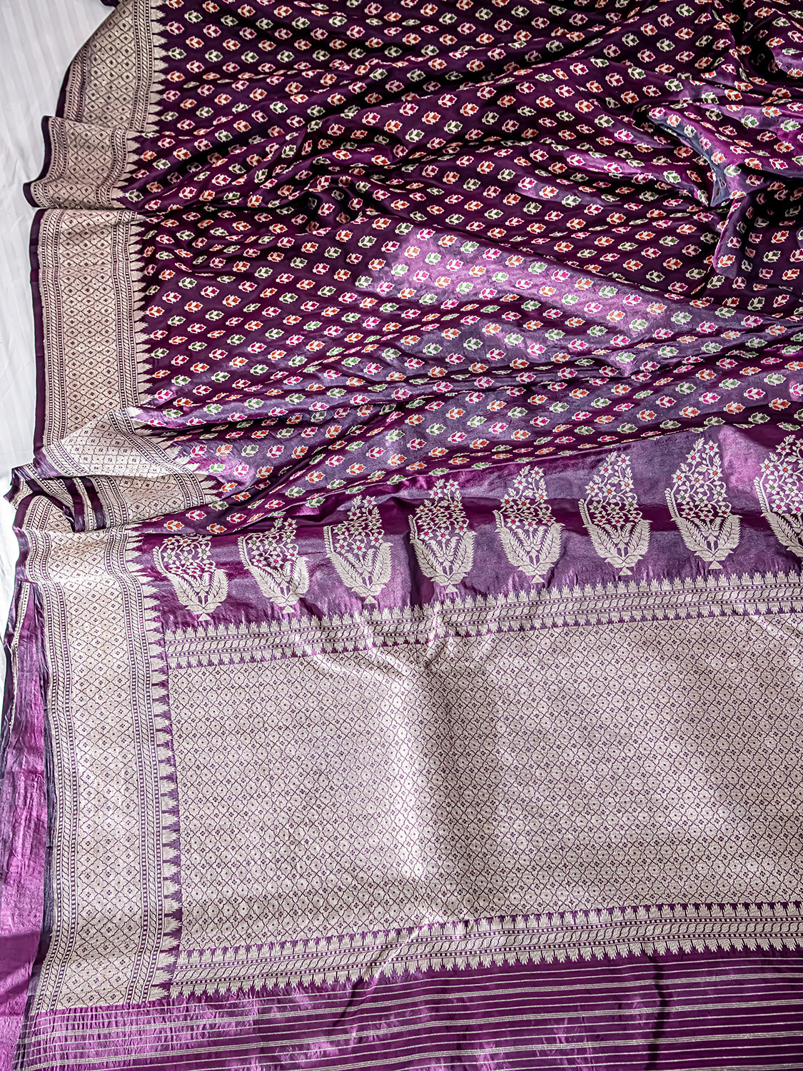 Handwoven Purple Banarasi Katan Silk Saree