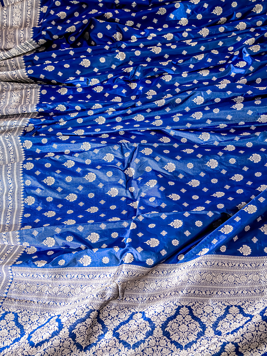 Handwoven Royal Blue Banarasi Katan Silk Saree