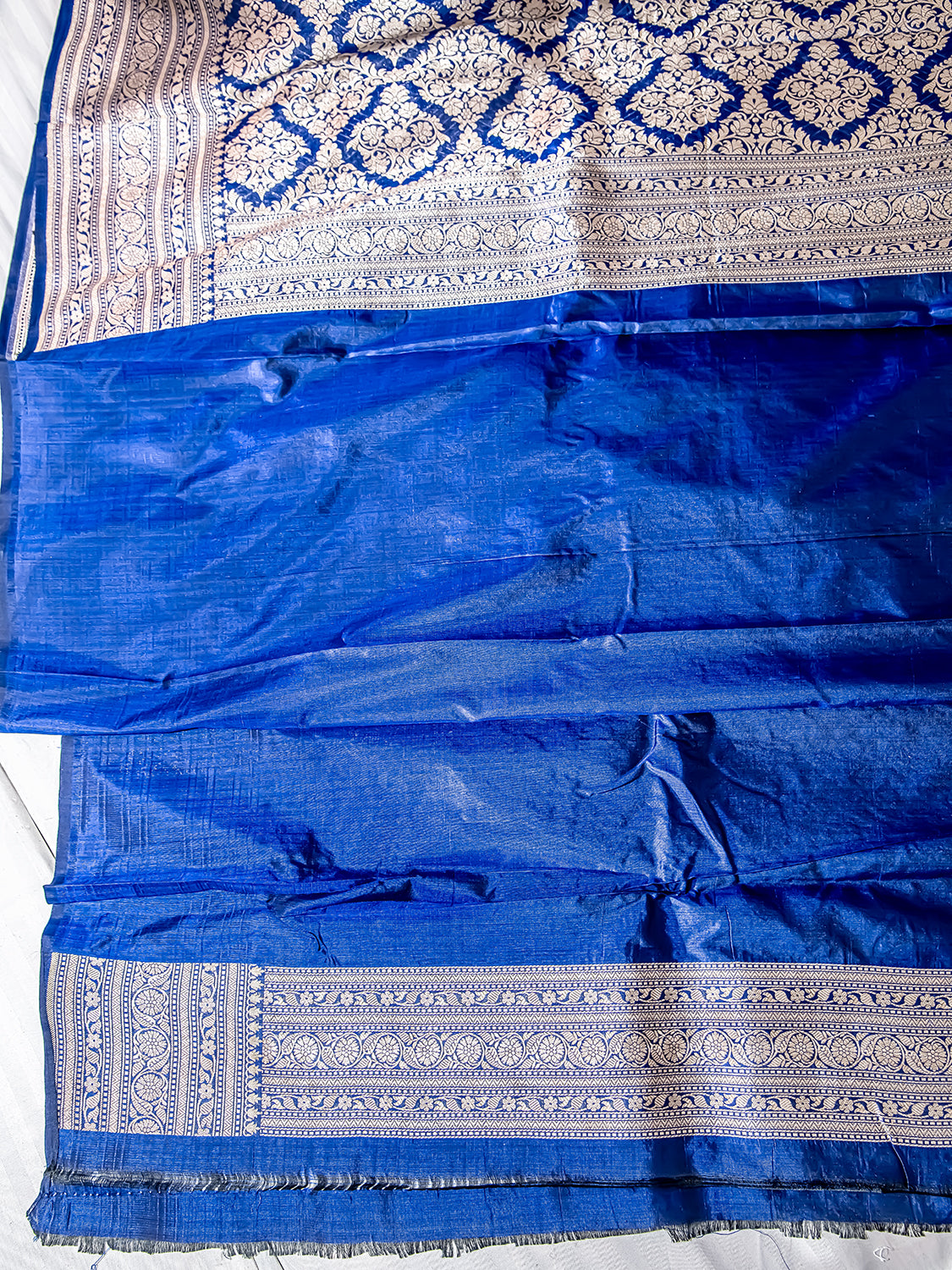 Handwoven Royal Blue Banarasi Katan Silk Saree