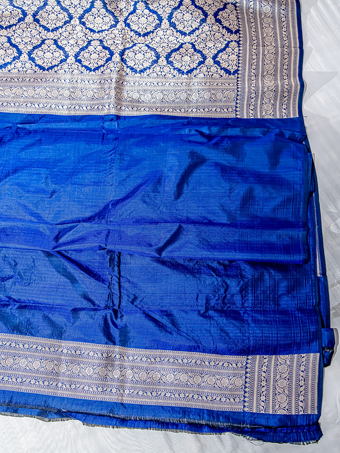 Handwoven Royal Blue Banarasi Katan Silk Saree