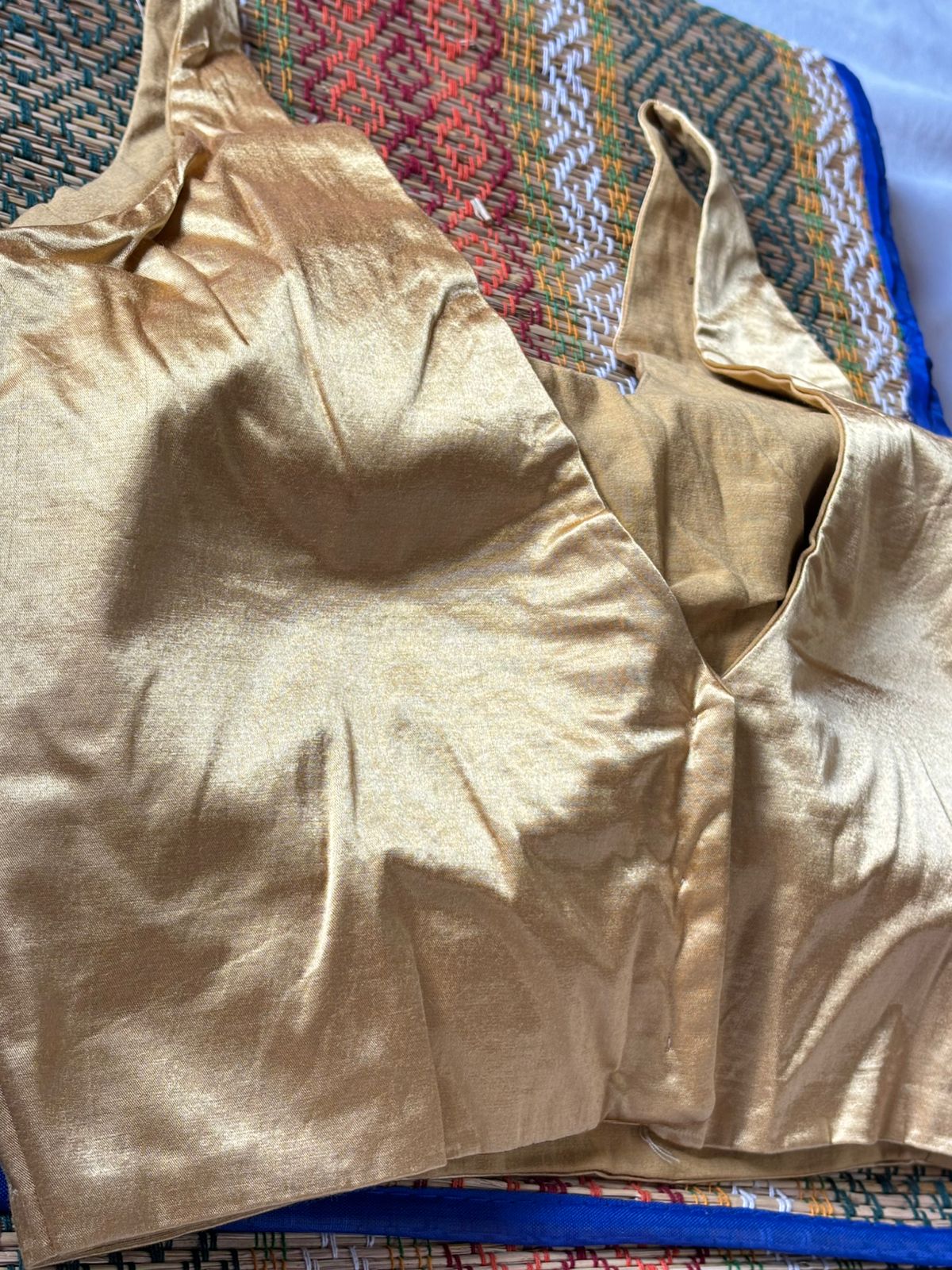 Handwoven Gold Banarasi Pure Silk Stitched Blouse