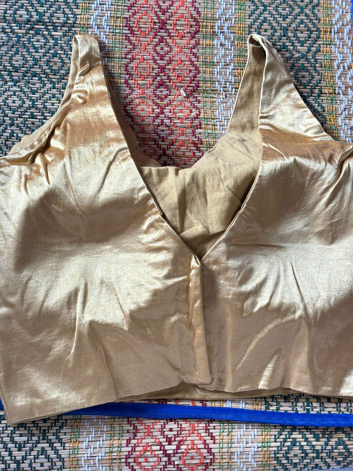 Handwoven Gold Banarasi Pure Silk Stitched Blouse