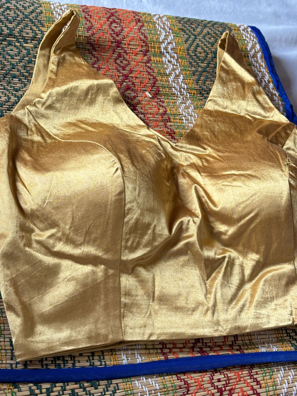 Handwoven Gold Banarasi Pure Silk Stitched Blouse