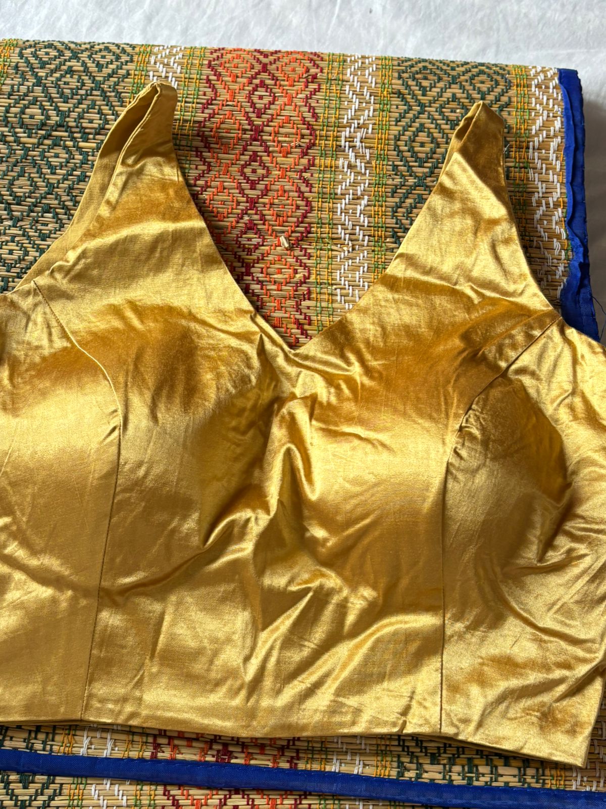 Handwoven Gold Banarasi Pure Silk Stitched Blouse